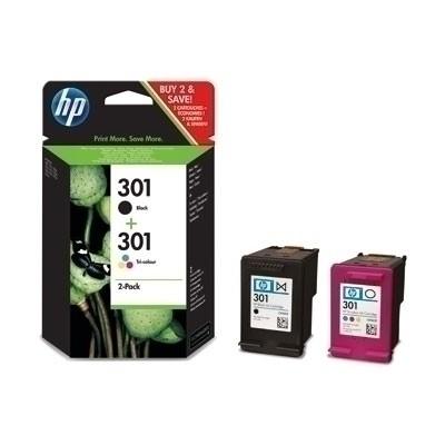 HP 301 Negro + Color Pack de 2 Cartuchos de Tinta Originales - N9J72AE