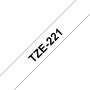 Brother TZe221 Cinta Laminada Original de Etiquetas - Texto negro sobre fondo blanco - Ancho 9mm x 8 metros