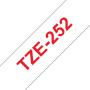 Brother TZe252 Cinta Laminada Original de Etiquetas - Texto rojo sobre fondo blanco - Ancho 24mm x 8 metros