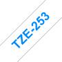 Brother TZe253 Cinta Laminada Original de Etiquetas - Texto azul sobre fondo blanco - Ancho 24mm x 8 metros