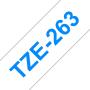 Brother TZe263 Cinta Laminada Original de Etiquetas - Texto azul sobre fondo blanco - Ancho 36mm x 8 metros