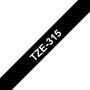Brother TZe315 Cinta Laminada Original de Etiquetas - Texto blanco sobre fondo negro - Ancho 6mm x 8 metros