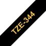 Brother TZe344 Cinta Laminada Original de Etiquetas - Texto dorado sobre fondo negro - Ancho 18mm x 8 metros