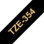 Brother TZe354 Cinta Laminada Original de Etiquetas - Texto dorado sobre fondo negro - Ancho 24mm x 8 metros