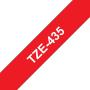Brother TZe435 Cinta Laminada Original de Etiquetas - Texto blanco sobre fondo rojo - Ancho 12mm x 8 metros