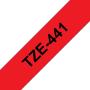 Brother TZe441 Cinta Laminada Original de Etiquetas - Texto negro sobre fondo rojo - Ancho 18mm x 8 metros