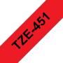 Brother TZe451 Cinta Laminada Original de Etiquetas - Texto negro sobre fondo rojo - Ancho 24mm x 8 metros