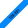 Brother TZe521 Cinta Laminada Original de Etiquetas - Texto negro sobre fondo azul - Ancho 9mm x 8 metros