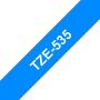 Brother TZe535 Cinta Laminada Original de Etiquetas - Texto blanco sobre fondo azul - Ancho 12mm x 8 metros