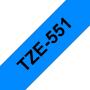 Brother TZe551 Cinta Laminada Original de Etiquetas - Texto negro sobre fondo azul - Ancho 24mm x 8 metros