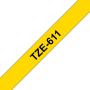 Brother TZe611 Cinta Laminada Original de Etiquetas - Texto negro sobre fondo amarillo - Ancho 6mm x 8 metros