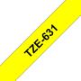 Brother TZe631 Cinta Laminada Original de Etiquetas - Texto negro sobre fondo amarillo - Ancho 12mm x 8 metros