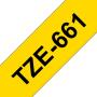 Brother TZe661 Cinta Laminada Original de Etiquetas - Texto negro sobre fondo amarillo - Ancho 36mm x 8 metros