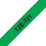 Brother TZe721 Cinta Laminada Original de Etiquetas - Texto negro sobre fondo verde - Ancho 9mm x 8 metros