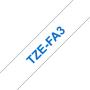 Brother TZeFA3 Cinta Textil Original de Etiquetas - Texto azul sobre fondo blanco - Ancho 12mm x 3 metros