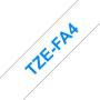 Brother TZeFA4 Cinta Textil Original de Etiquetas - Texto azul sobre fondo blanco - Ancho 18mm x 3 metros
