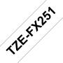 Brother TZeFX251 Cinta Laminada Flexible Original de Etiquetas - Texto negro sobre fondo blanco - Ancho 24mm x 8 metros