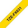 Brother TZeFX631 Cinta Laminada Flexible Original de Etiquetas - Texto negro sobre fondo amarillo - Ancho 12mm x 8 metros