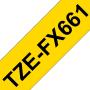 Brother TZeFX661 Cinta Laminada Flexible Original de Etiquetas - Texto negro sobre fondo amarillo - Ancho 36mm x 8 metros