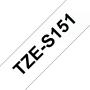 Brother TZeS151 Cinta Laminada Super Adhesiva Original de Etiquetas - Texto negro sobre fondo transparente - Ancho 24mm x 8 metros