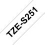 Brother TZeS251 Cinta Laminada Super Adhesiva Original de Etiquetas - Texto negro sobre fondo blanco - Ancho 24mm x 8 metros