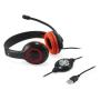 Conceptronic Auriculares con Microfono Integrado y Salida USB - Cable 2M - Negro/Rojo