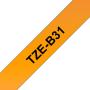 Brother TZeB31 Cinta Laminada Fluorescente Original de Etiquetas - Texto negro sobre fondo naranja - Ancho 12mm x 5 metros