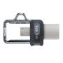 Sandisk Ultra Dual Drive m3.0 Memoria USB 3.0 y Micro USB 128GB - Hasta 150MB/s de Lectura - Color Transparente/Negro (Pendrive)