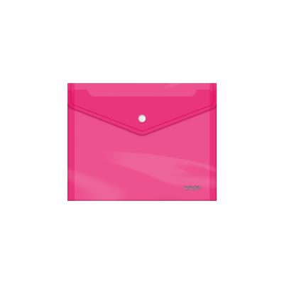 Dohe Sobre con Cierre de Broche - Tamaño A5 - Polipropileno Cristal Transparente 150 Micras - Color Rosa