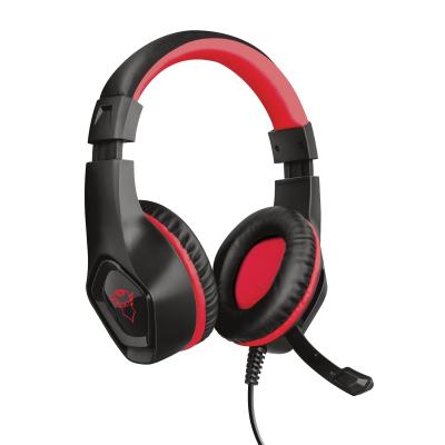 Trust Gaming GXT 404R Rana Auriculares con Microfono - Compatible con Nintendo Switch - Microfono Plegable - Diadema Ajustable - Altavoces de 40mm - Cable de 1m - Color Negro/Rojo