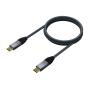 Aisens Cable USB 3.2 Gen2x2 Aluminio 20Gbps 8K@30Hz 5A 100W E-Mark, Tipo USB-C/M-USB-C/M - 0.6m - Color Gris
