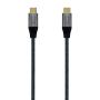 Aisens Cable USB 3.2 Gen2x2 Aluminio 20Gbps 8K@30Hz 5A 100W E-Mark, Tipo USB-C/M-USB-C/M - 1.0m - Color Gris