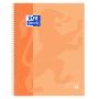 Oxford Europeanbook 1 Cuaderno Espiral Formato A4+ Cuadriculado 5x5mm - 80 Hojas - Banda de Color - Tapa Extradura Brillante - Color Melocoton