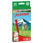Alpino Pack de 12 Lapices de Colores Hexagonales - Mina de 3mm Resistente a la Rotura - Bandeja Extraible - Colores Vivos y Brillantes Surtido