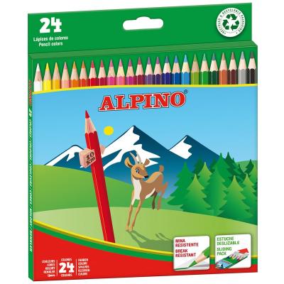 Alpino Pack de 24 Lapices de Colores Creativos - Mina de 3mm - Resistente a la Rotura - Bandeja Extraible - Colores Vivos y Brillantes Surtido