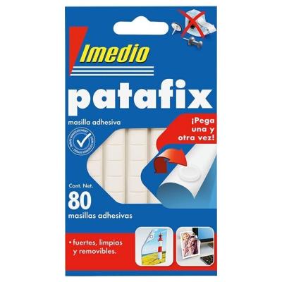 Imedio Patafix Masilla Adhesiva Blanca - Fuertes, Limpias y Removibles - 80 Piezas
