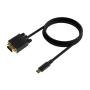 Aisens Cable Conversor USB-C a VGA - USB-C/M-Hdb15/H - 1.8m - Color Negro