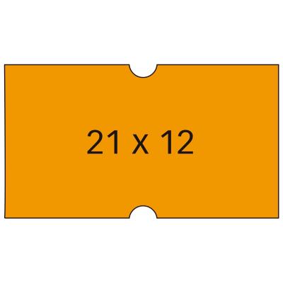 Apli Etiquetas Naranjas 21x12mm para Maquinas de Precios de 1 Linea - Pack de 6 Rollos con 1000 Etiquetas/Rollo - Adhesivo Removible y Cantos Rectos - Alta Calidad para Marcaje Claro y Preciso - Compatibles con Etiquetadoras Apli Modelo 101418 y 101948