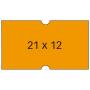Apli Etiquetas Naranjas 21x12mm para Maquinas de Precios de 1 Linea - Pack de 6 Rollos con 1000 Etiquetas/Rollo - Adhesivo Removible y Cantos Rectos - Alta Calidad para Marcaje Claro y Preciso - Compatibles con Etiquetadoras Apli Modelo 101418 y 101948
