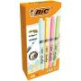 Bic Highlighter Grip Pack de 12 Marcadores Fluorescentes Pastel - Punta Biselada - Trazo entre 1.60 y 3.30mm - Grip Texturizado - Colores Pastel Surtidos