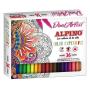 Alpino Dual Artist Color Experience Pack de 36 Rotuladores - Doble Punta (Fine Liner de 0.7 mm y Pincel de 2.9 mm) - Forma Triangular Ergonomica - Colores Vibrantes - Colores Surtidos