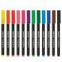 Alpino Color Experience Pack de 12 Rotuladores Brush Lettering - Punta Pincel de 4.55mm - Tinta Base Agua - Colores Vivos y Brillantes - Ideales para Lettering - Colores Surtidos