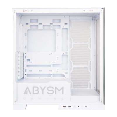 Abysm Danube Sava H500 White Caja Torre ATX, ITX, Micro ATX - Lateral y Frontal Cristal Templado - 3.5" y 2.5" - USB-A, USB-C y Audio - 4 Ventiladores ARGB Instalados - Soporta Refrigeracion Liquida