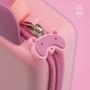 FR-TEC Funda de Transporte Tanooki Bag Ears para Nintendo Switch - Diseño Rompedor con Orejas y Logo - Interior de Terciopelo - Olor a Fresa Duradero - Incluye Caja de Almacenamiento - Soporte para Consola - Color Rosa