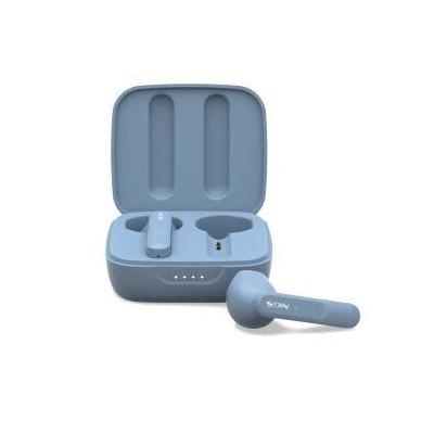 NGS Artica Move Rain Auriculares Intrauditivos Bluetooth 5.3 TWS - Manos Libres - Asistente de Voz - Autonomia hasta 7h - Base de Carga - Color Azul