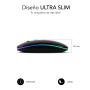 Subblim Raton LED Dual Flat - Conectividad Dual - Tecnologia Silent Click - Iluminacion LED en 7 Colores - Color Negro