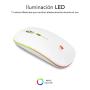 Subblim Ratón LED Dual Flat Mouse - Conexión Dual - Silent Click - Iluminación LED en 7 colores - Batería de larga duración - Color Blanco