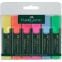 Faber-Castell Textliner 48 Pack de 6 Marcadores Fluorescentes - Punta Biselada - Trazo entre 1.2mm y 5mm - Tinta con Base de Agua - Colores Surtidos