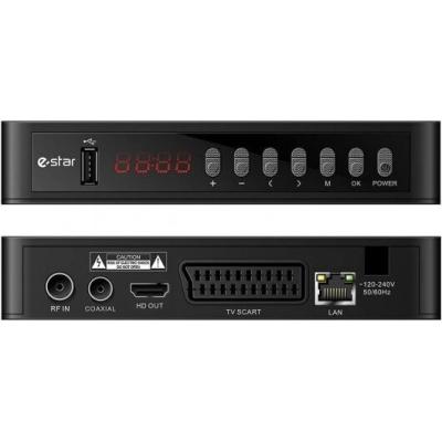 E-Star Sintonizador TDT Digital - Admite Configuracion de Ancho de Banda de Canal de 7/8MHz - Cambio Automatico PAL y NTSC - Multiples Idiomas - HDMI, USB, RJ-45
