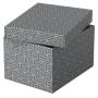Esselte Pack de 3 Cajas Pequeñas de Almacenamiento con Tapa 200x150x255mm - Carton 100% Reciclado y Reciclable - Diseño Gris con Dibujo